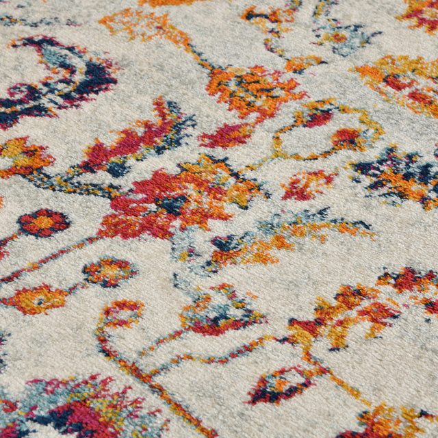 Amer Alexandria Farmhouse Bordered Power-Loom Ivory/Gold Area Rug