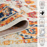 Amer Alexandria Farmhouse Bordered Power-Loom Ivory/Gold Area Rug