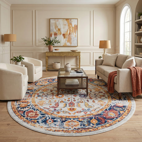 Amer Alexandria ALX-84 Ivory / Gold area rug - lifestyle view