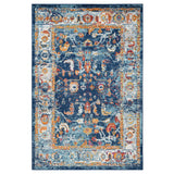 Amer Alexandria Farmhouse Bordered Power-Loom Navy Area Rug