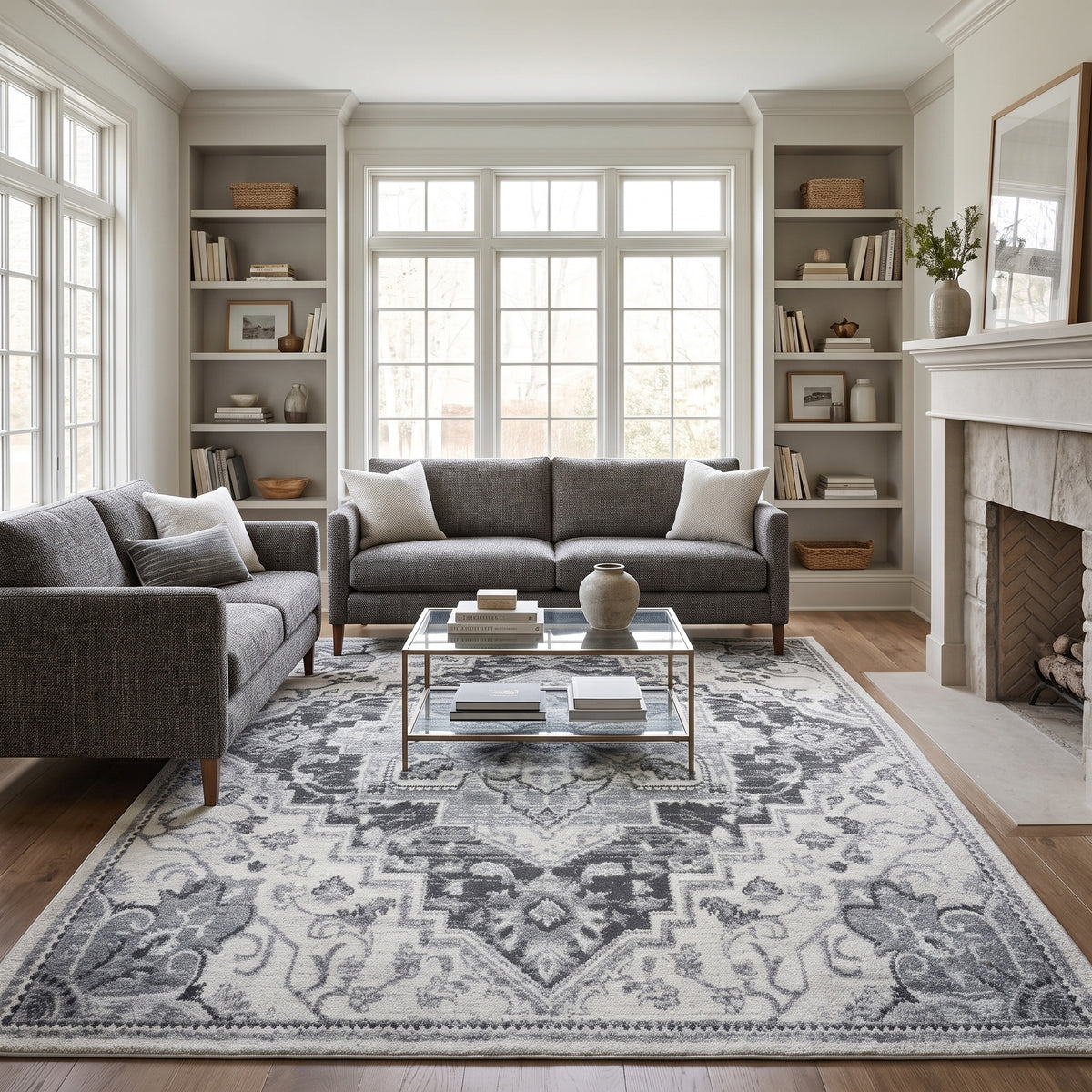 Amer Alexandria ALX-89 Dark Gray area rug - lifestyle view