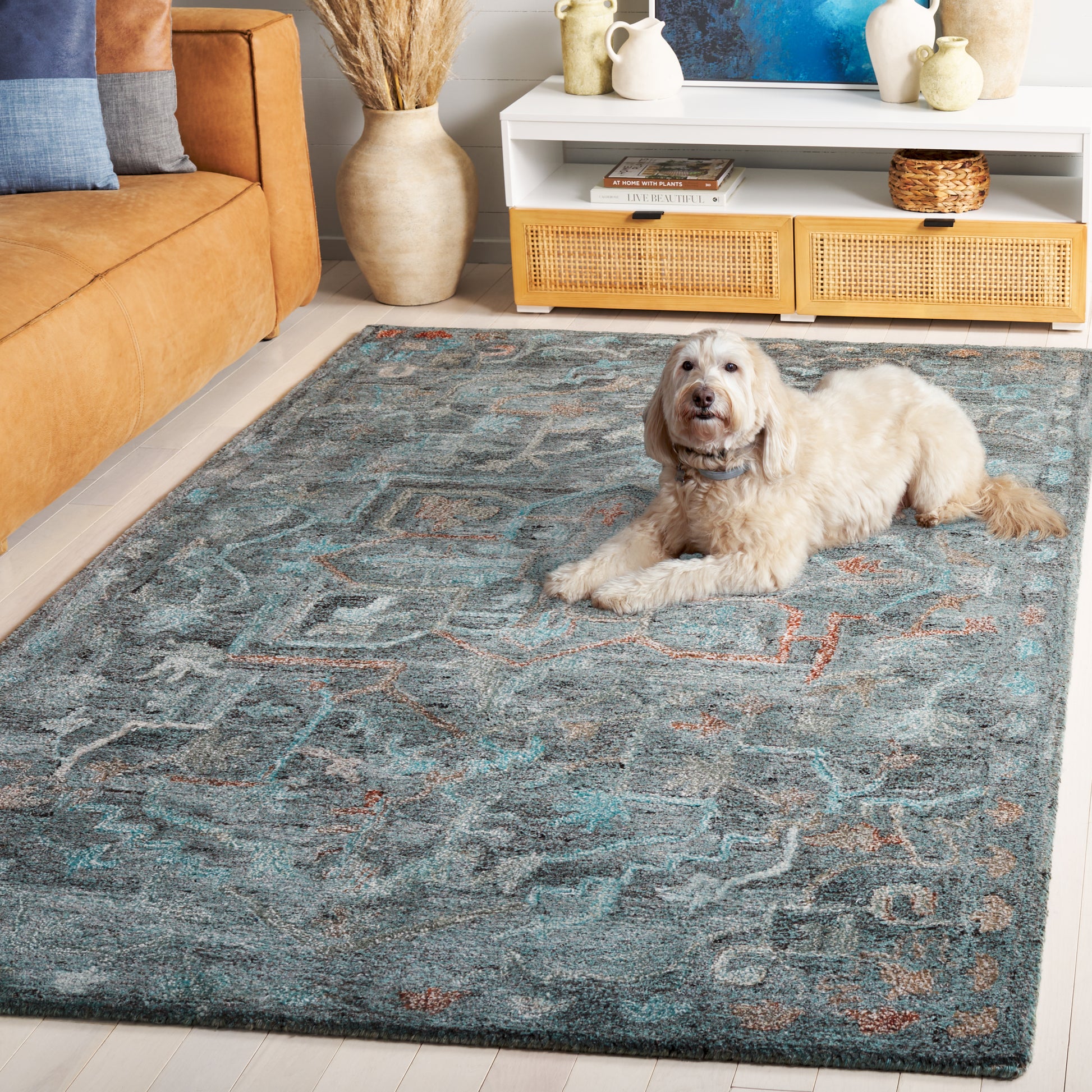 Safavieh Anatolia An402J Teal/Brown Area Rug