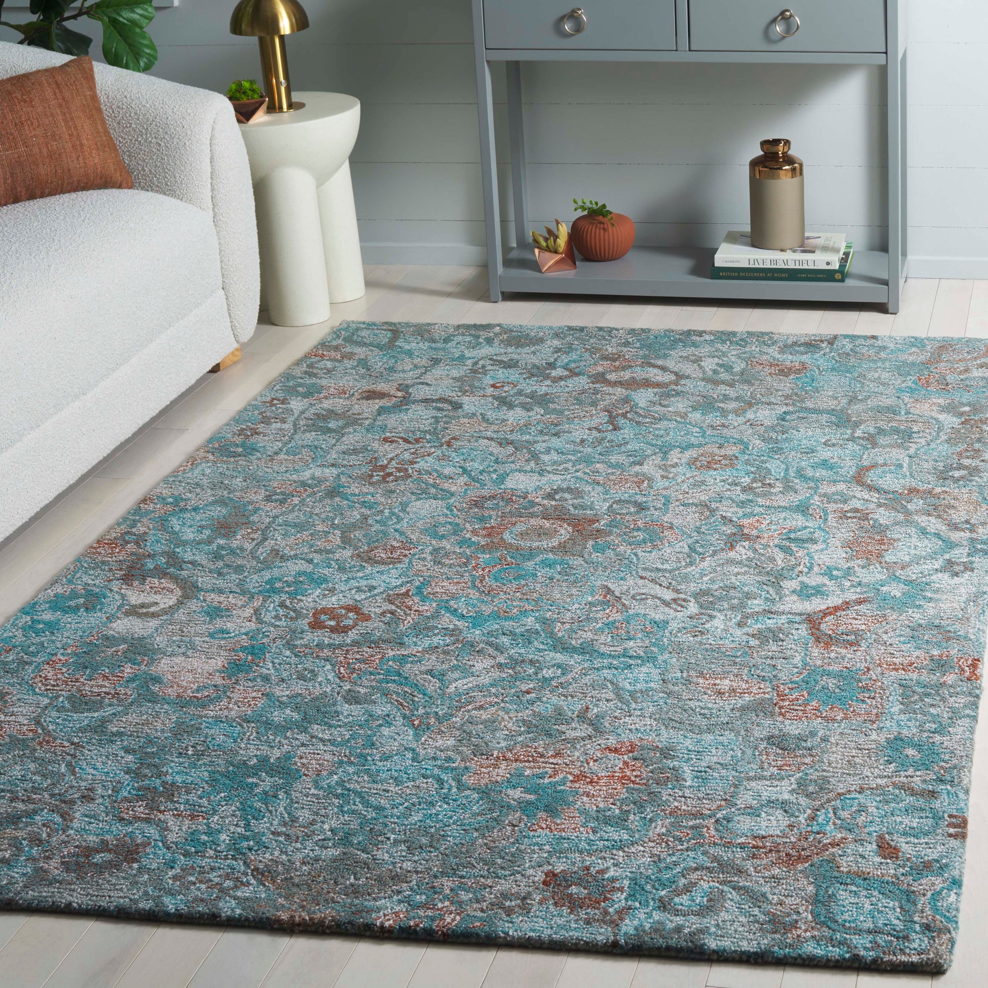 Safavieh Anatolia An407L Turquoise/Brown Area Rug