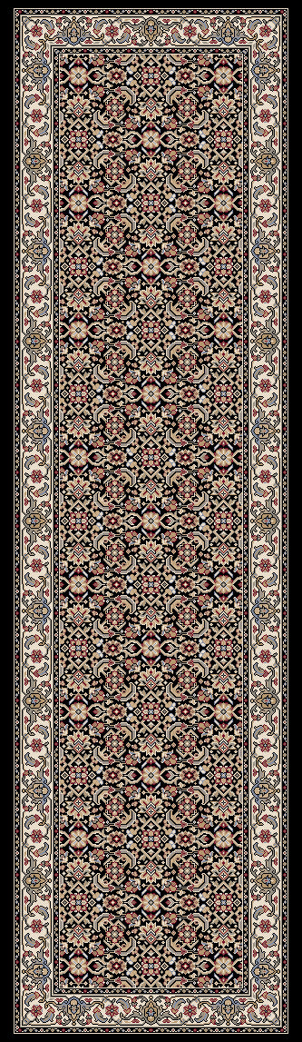 Dynamic Rugs Ancient Garden 57011 Black / Ivory Rugs - runner view
