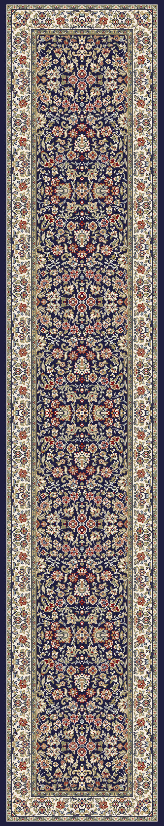Dynamic Rugs Ancient Garden 57078 Blue / Ivory Rugs - runner view