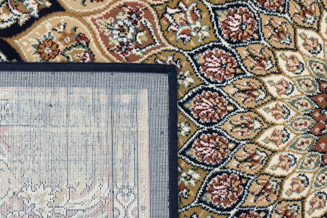 Dynamic Rugs Ancient Garden 57090 Navy Rugs - corner detail