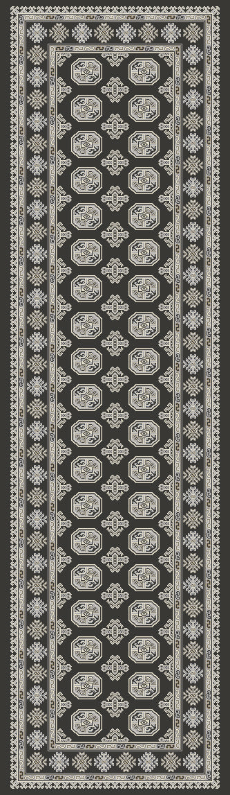 Dynamic Rugs Ancient Garden 57102 Charcoal / Silver Rugs - runner view