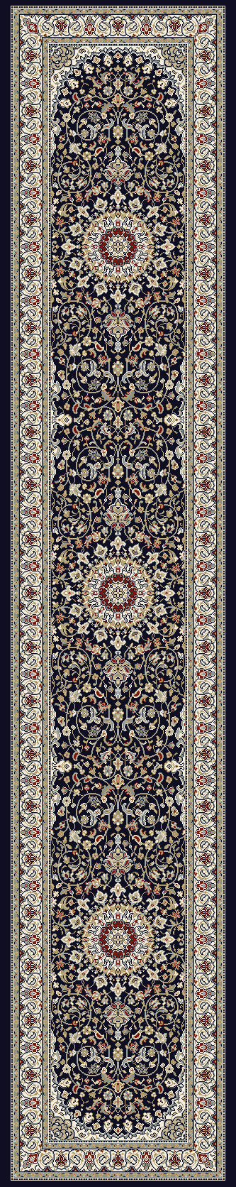Dynamic Rugs Ancient Garden 57119 Blue / Ivory Rugs - runner view
