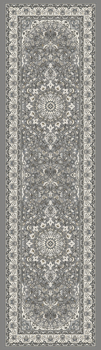 Dynamic Rugs Ancient Garden 57119 Grey / Cream Rugs - runner view