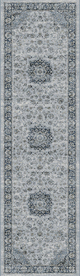 Dynamic Rugs Ancient Garden 57559 Silver / Blue Rugs - runner view
