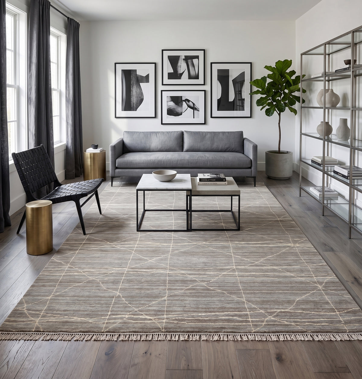 Amer Anna ANN-3 Gray area rug - lifestyle view