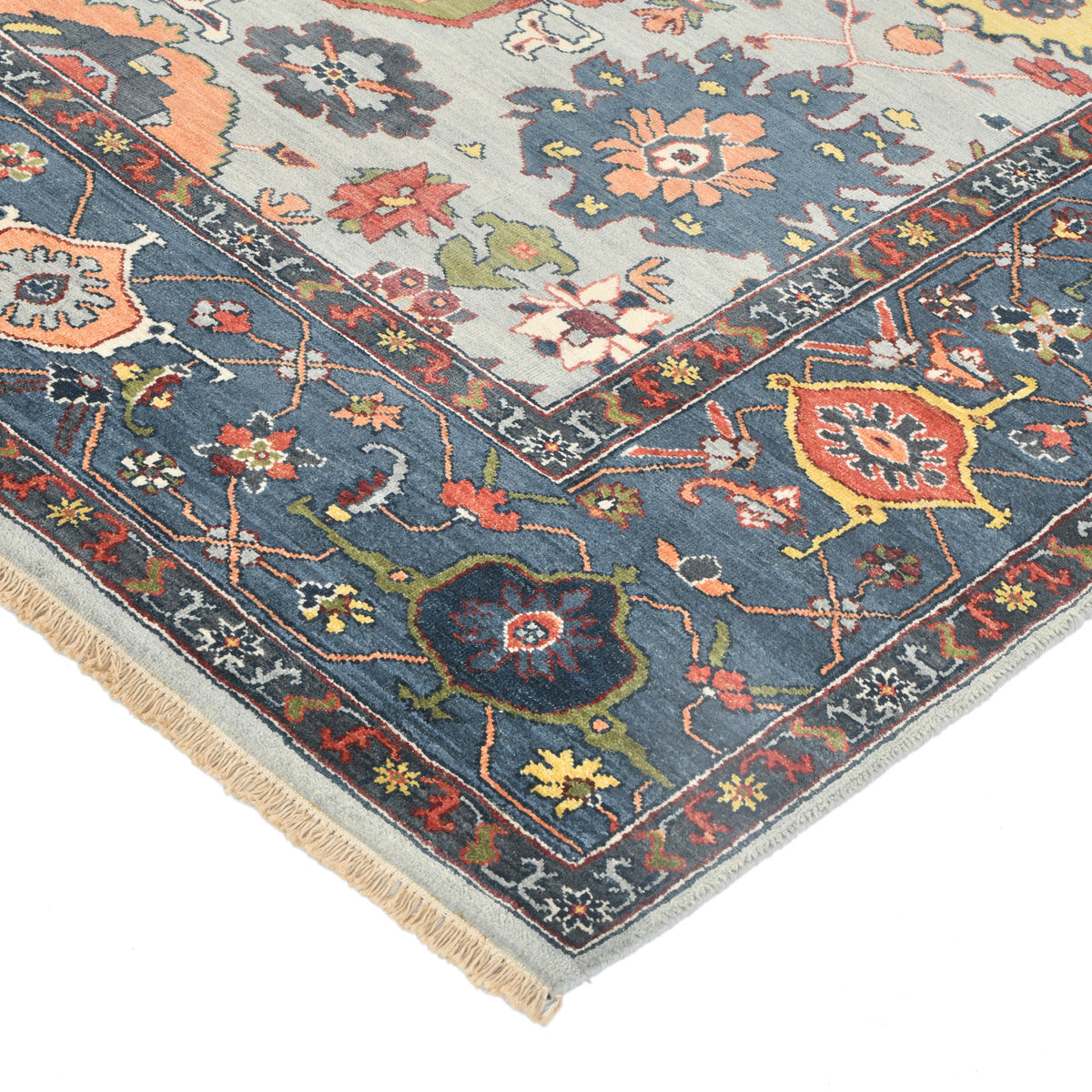 Amer Antiquity ANQ-15 Sky Blue / Denim area rug - corner view