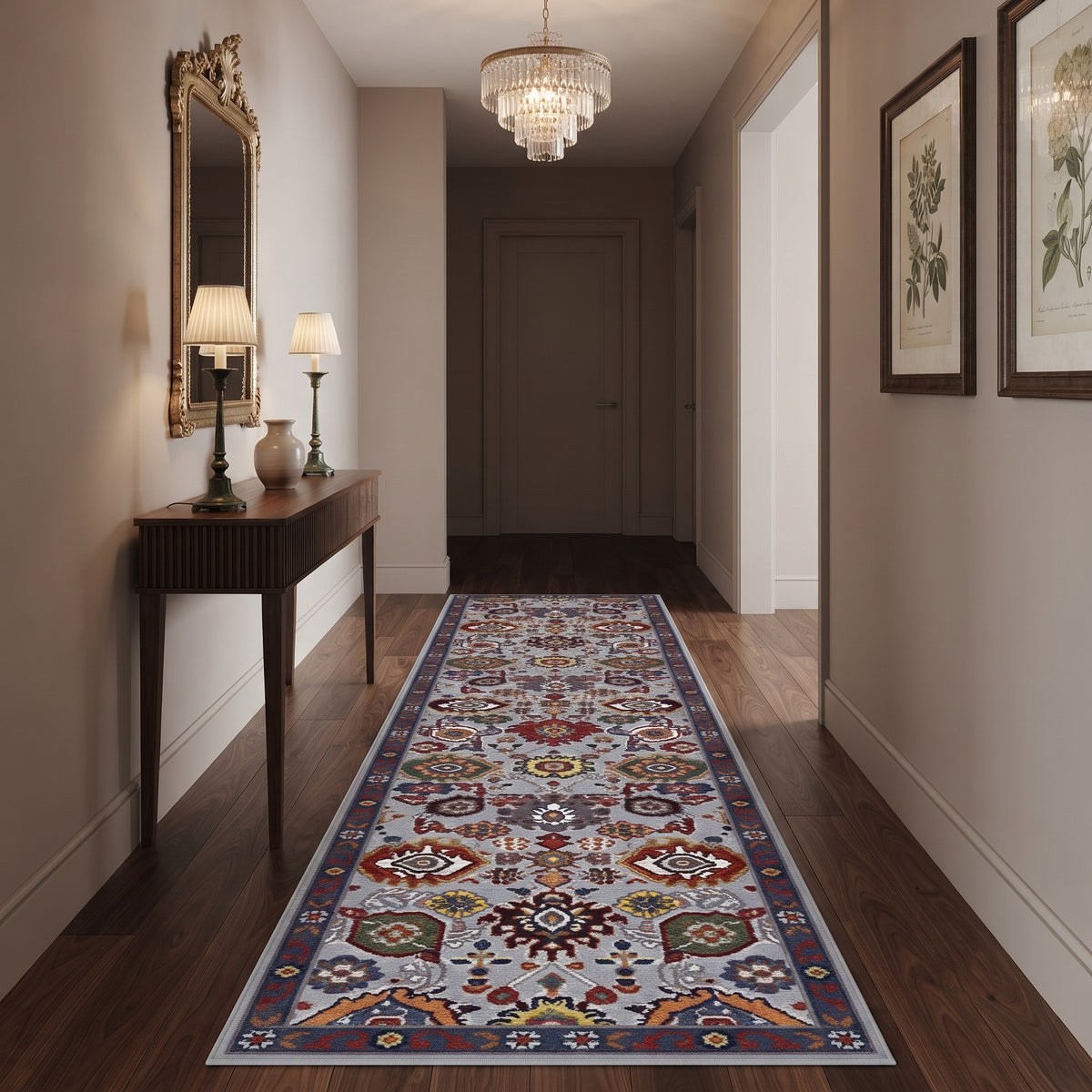 Amer Antiquity ANQ-15 Sky Blue / Denim area rug - lifestyle view