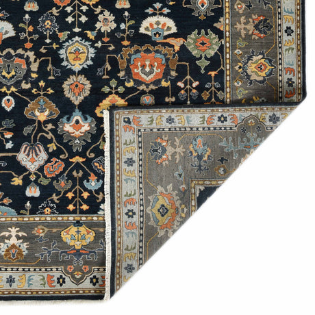 Amer Antiquity ANQ-16 Navy Blue area rug - back view
