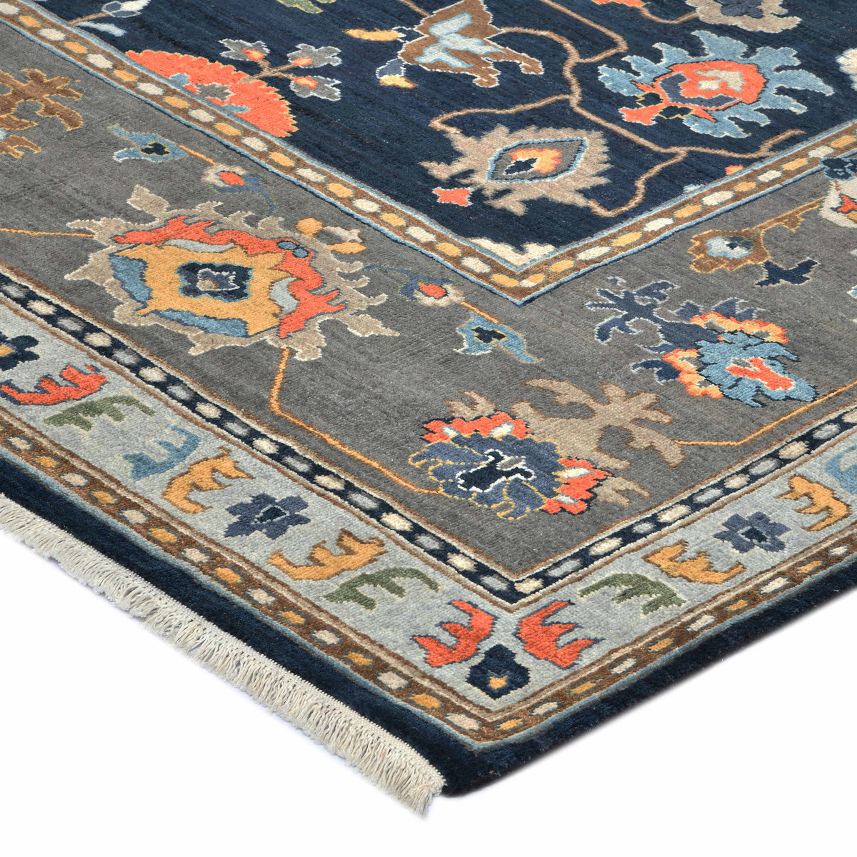 Amer Antiquity ANQ-16 Navy Blue area rug - corner view