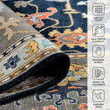 Amer Antiquity ANQ-16 Navy Blue area rug - infographic view