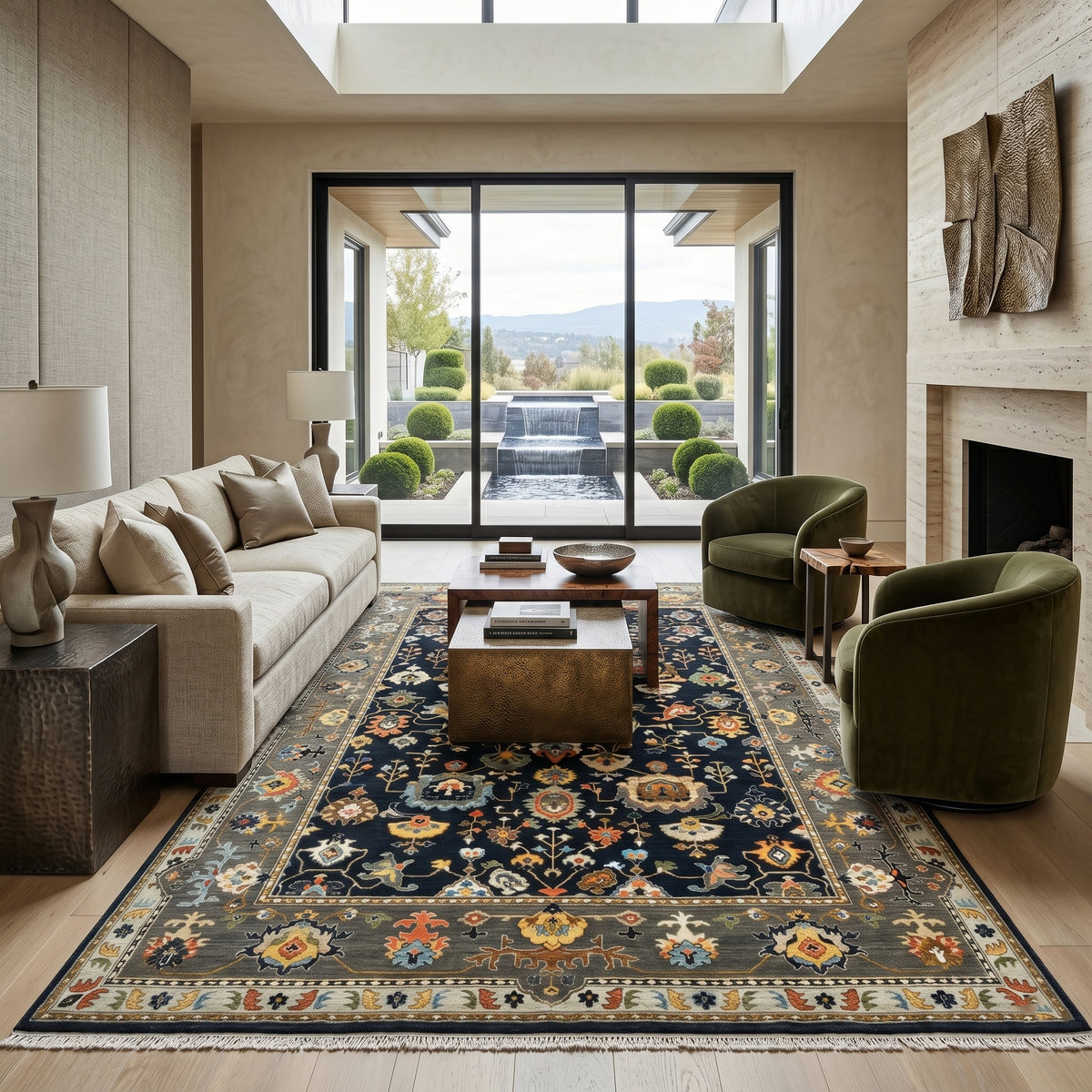 Amer Antiquity ANQ-16 Navy Blue area rug - lifestyle view