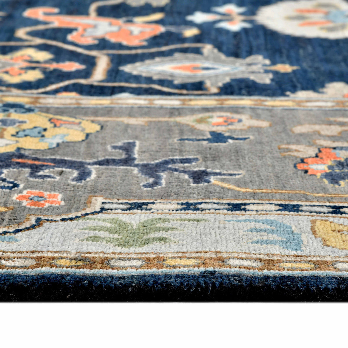 Amer Antiquity ANQ-16 Navy Blue area rug - profile view