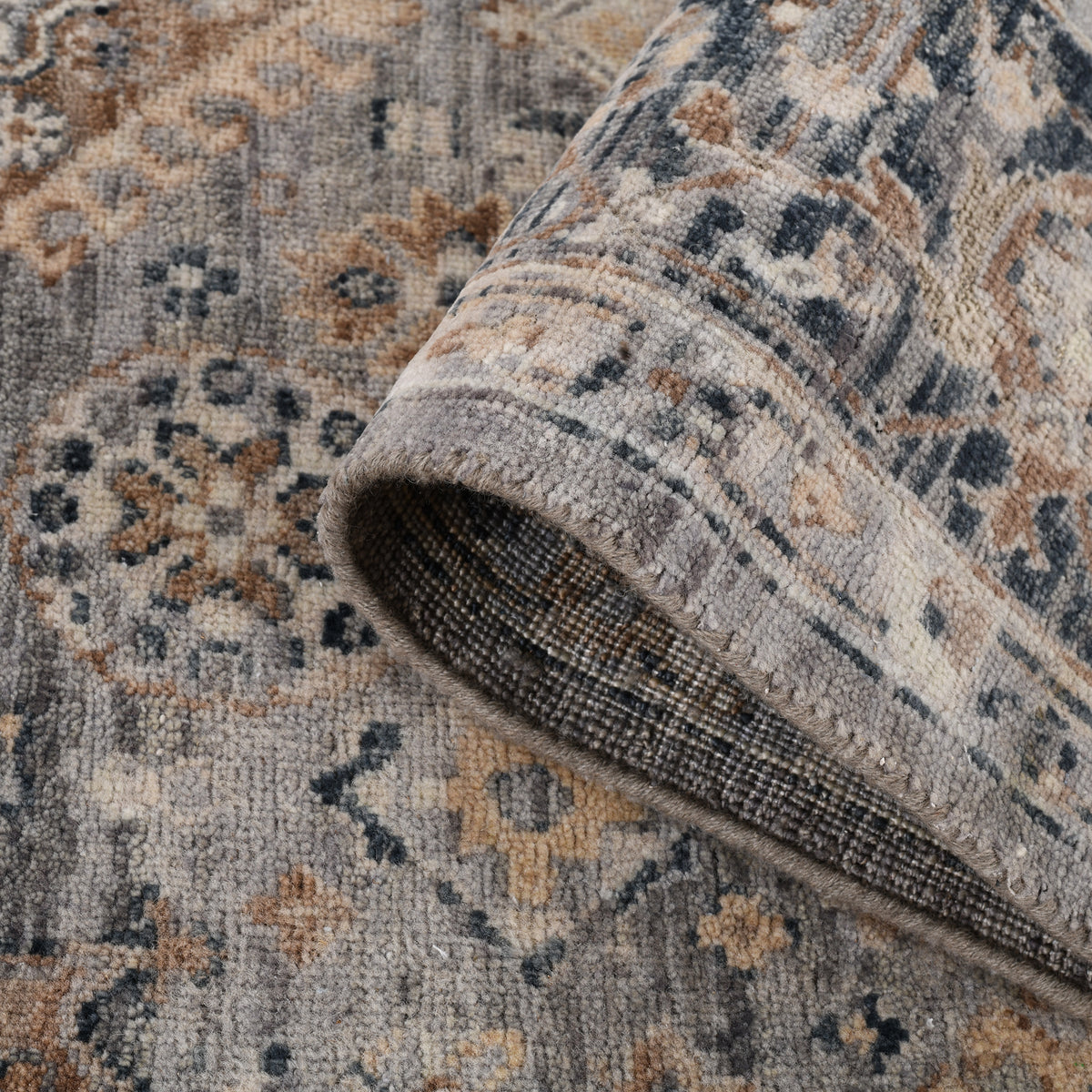 Amer Aurai ARA-19 Coal Gray area rug - rolled view