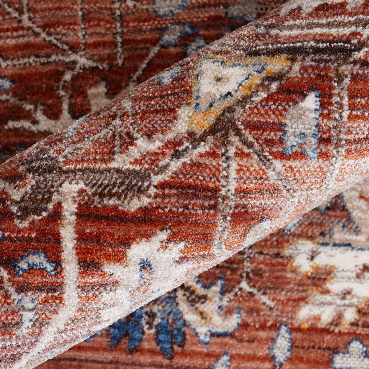 Amer Arcadia ARC-3 Red / Navy area rug - color swatch view