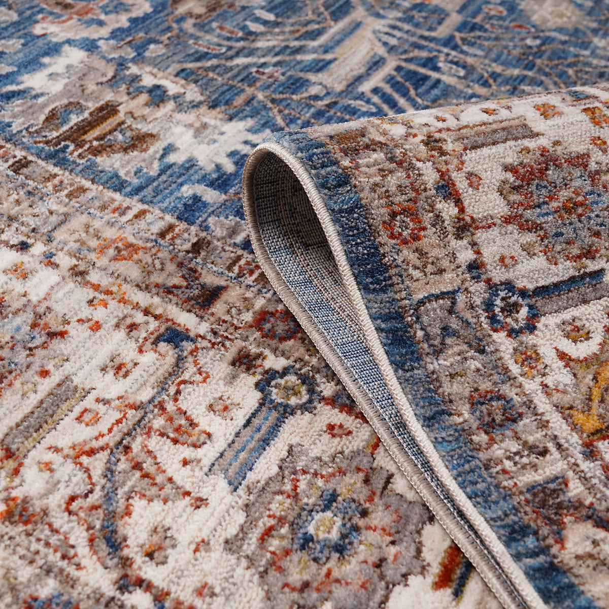 Amer Arcadia ARC-5 Navy Blue / Ivory area rug - rolled view
