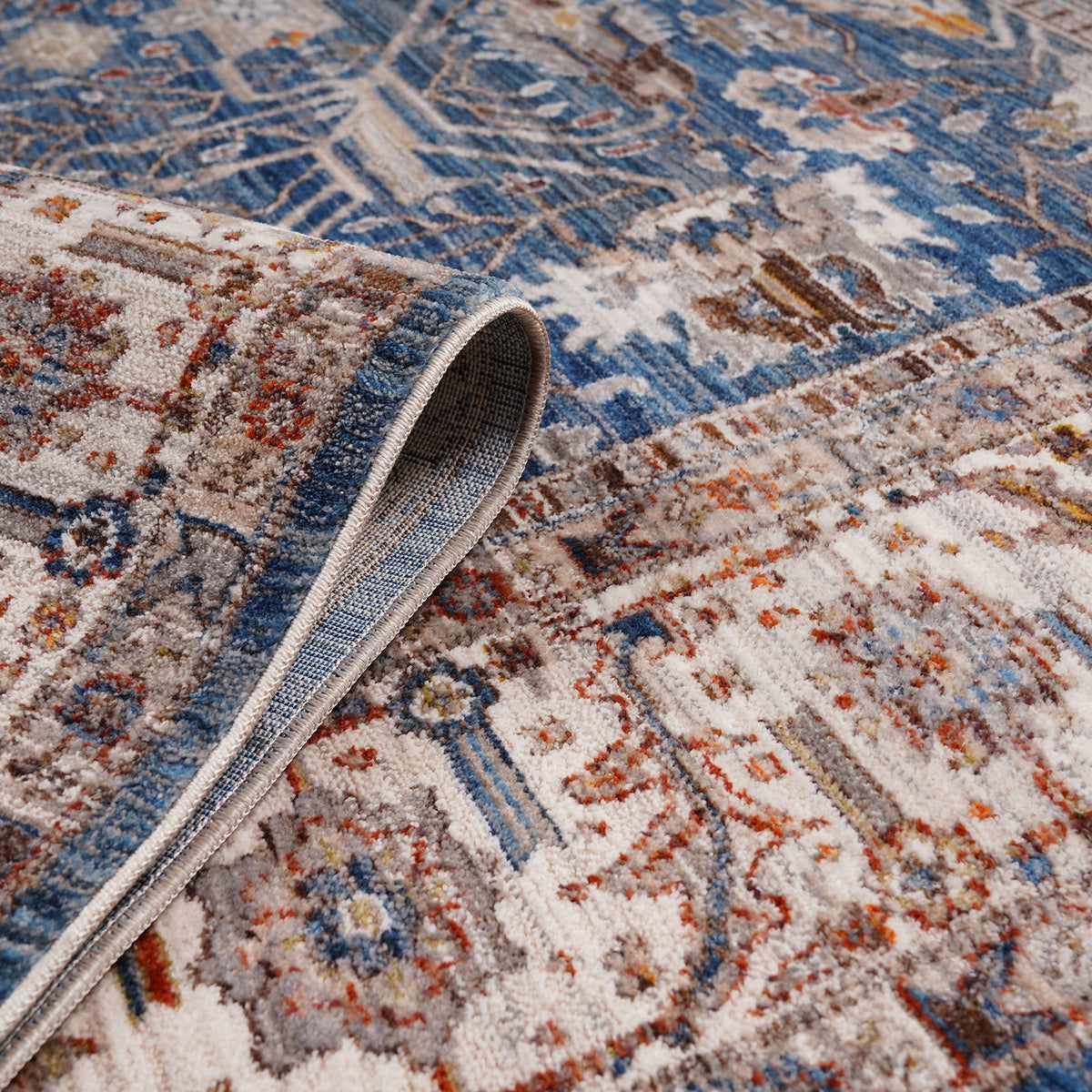 Amer Arcadia ARC-5 Navy Blue / Ivory area rug - rolled view