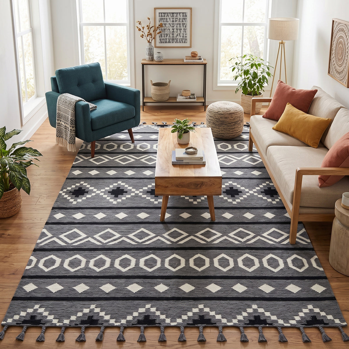 Amer Artifacts ARI-1 Gray area rug - lifestyle view