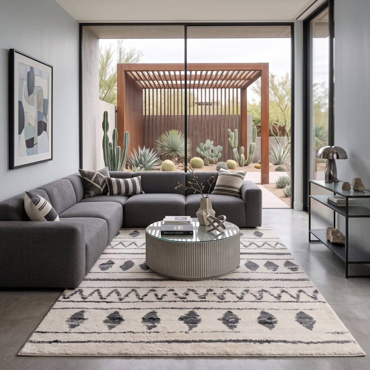 Amer Aspen ASP-3 Cream area rug - lifestyle view