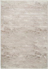 Beige distressed texture area rug with flat-woven look, rectangular