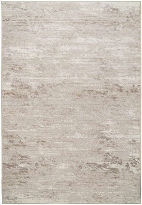 Beige distressed texture area rug with flat-woven look, rectangular