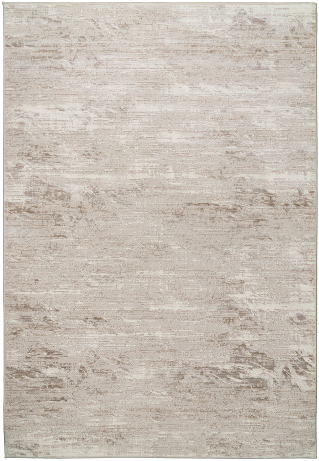 Beige distressed texture area rug with flat-woven look, rectangular