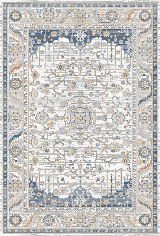 Dynamic Rugs Authentic 18782 Power Loomed Traditional Ivory/Navy Rug