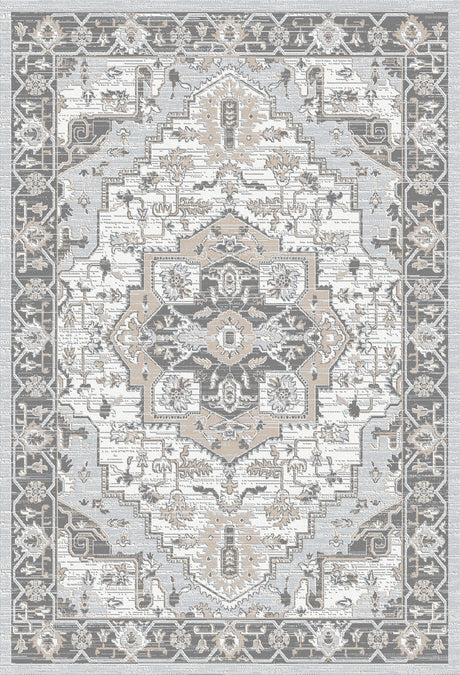Dynamic Rugs Authentic 18787 Power Loomed Traditional Ivory/Grey/Beige Rug