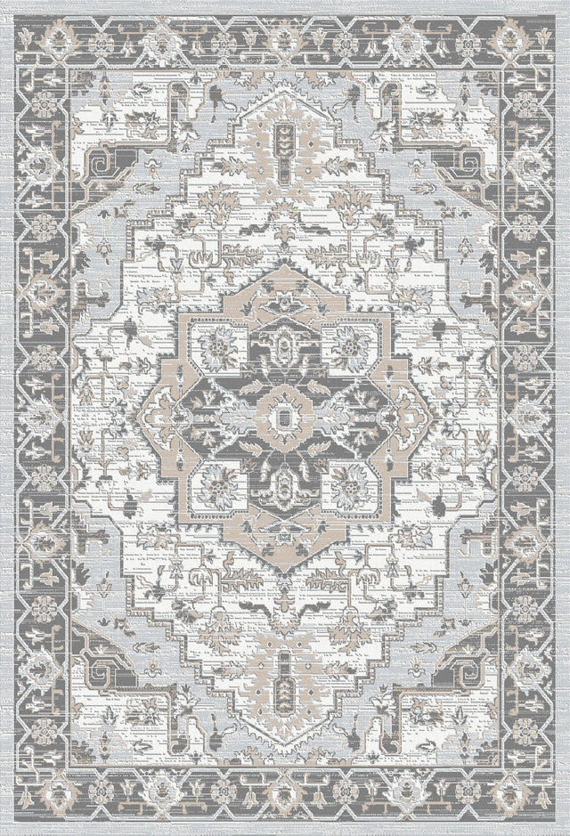 Dynamic Rugs Authentic 18787 Power Loomed Traditional Ivory/Grey/Beige Rug