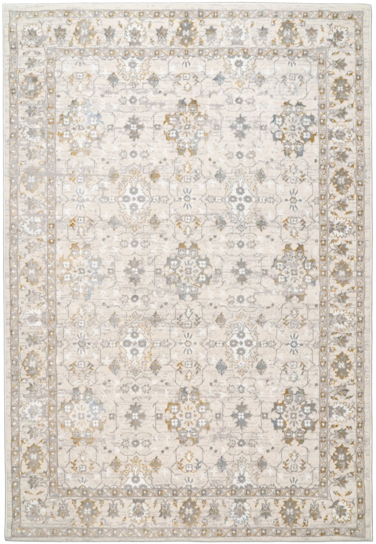 Dynamic Rugs Azure 12586 Power Loomed Traditional Ivory/Grey/Blue Rug