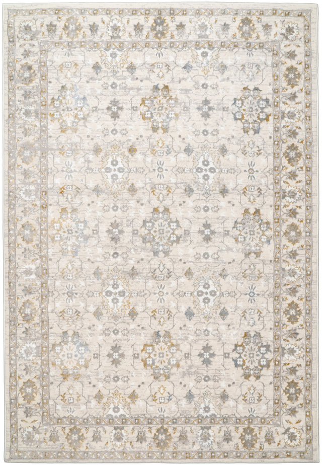Dynamic Rugs Azure 12586 Power Loomed Traditional Ivory/Grey/Blue Rug