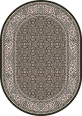 Dynamic Rugs Ancient Garden 57011 Black / Ivory Rugs - oval rug view