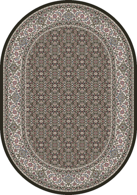 Dynamic Rugs Ancient Garden 57011 Black / Ivory Rugs - oval rug view