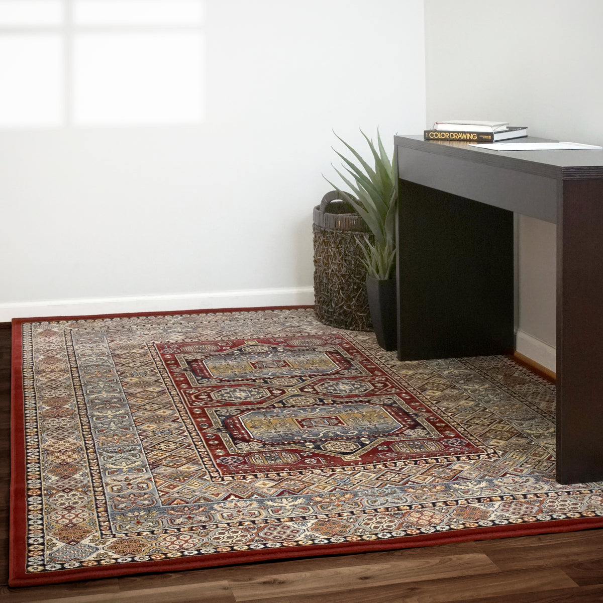 Dynamic Rugs Ancient Garden 57147 Red Rugs - room scene
