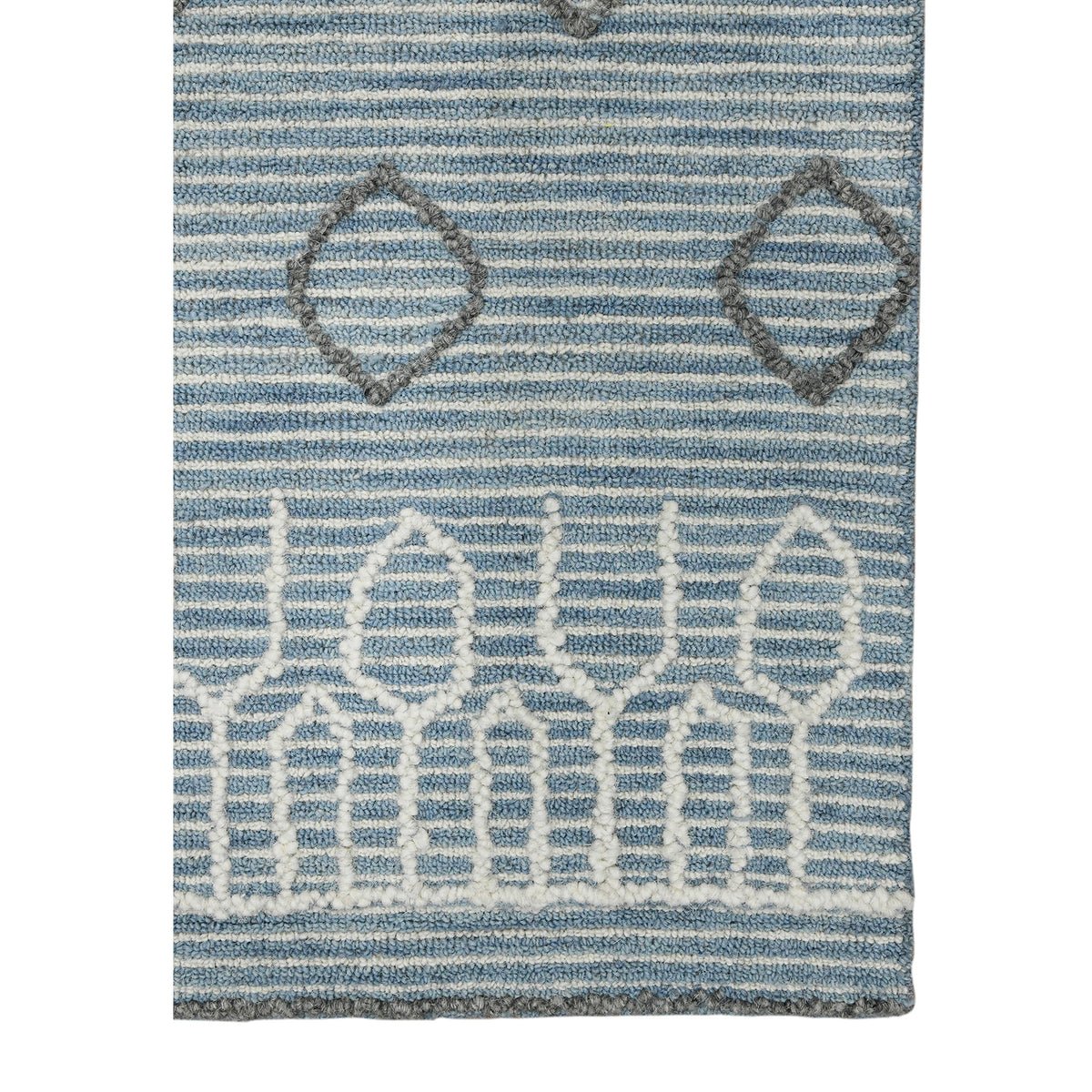 Amer Berlin BER-1 Blue / White area rug - corner view