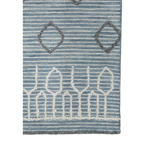 Amer Berlin BER-1 Blue / White area rug - corner view