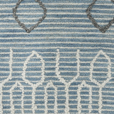 Amer Berlin BER-1 Blue / White area rug - color swatch view