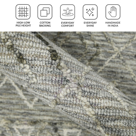 Amer Berlin BER-2 Gray area rug - infographic view
