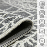 Amer Berlin BER-5 Dark Gray area rug - infographic view