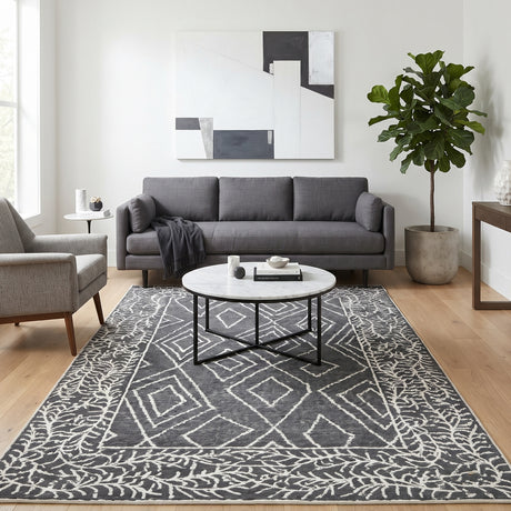 Amer Berlin BER-5 Dark Gray area rug - lifestyle view