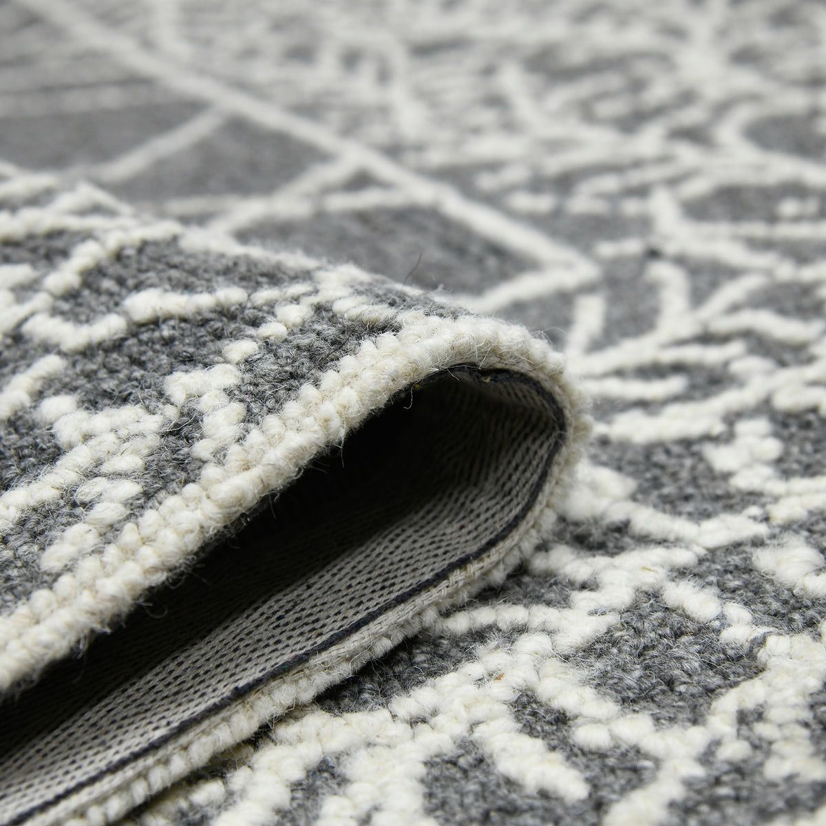 Amer Berlin BER-5 Dark Gray area rug - rolled view