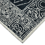 Amer Berlin Farmhouse Geometric Hand-Hooked Charcoal/White Area Rug