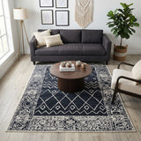 Amer Berlin BER-6 Charcoal / White area rug - lifestyle view