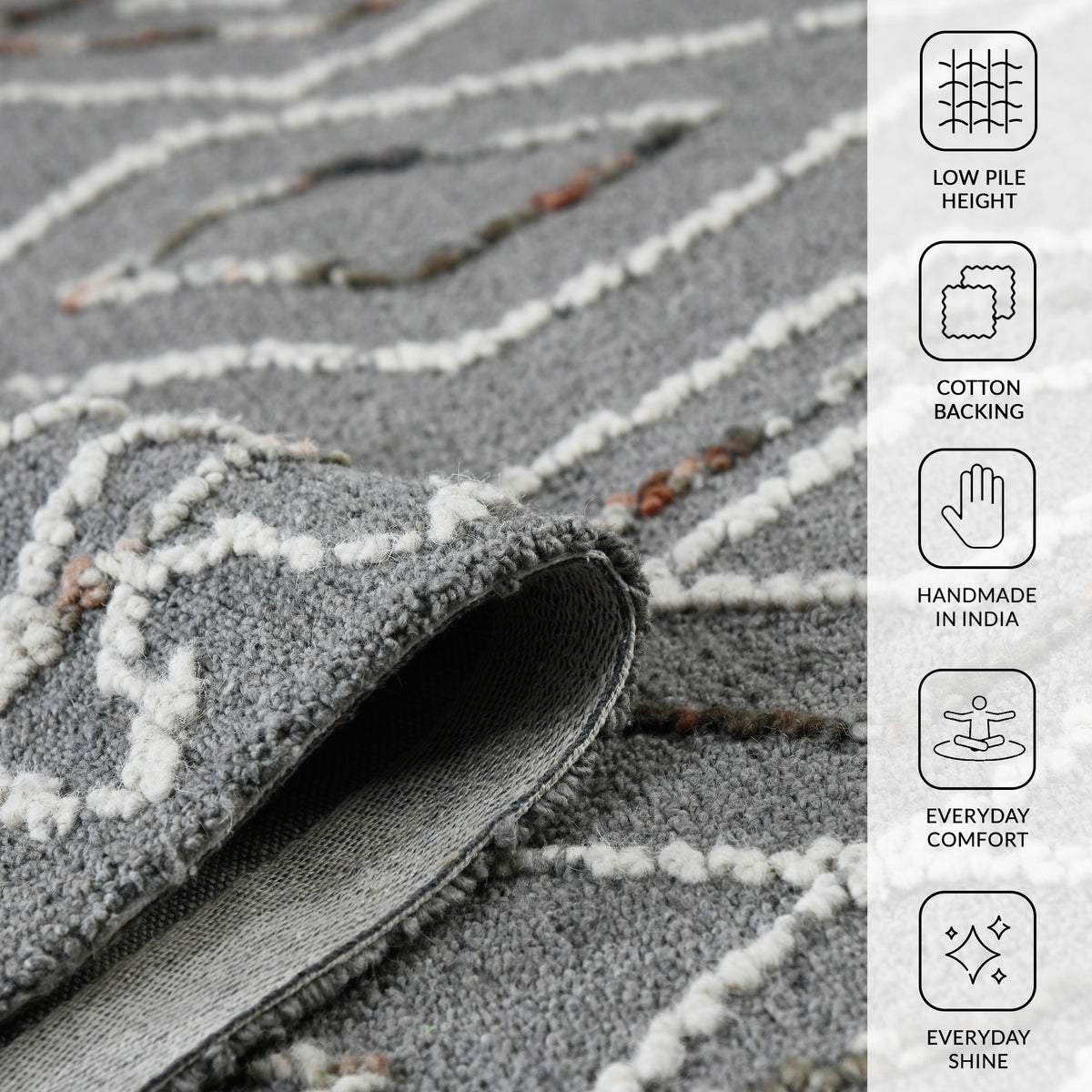 Amer Berlin BER-8 Dark Gray area rug - infographic view