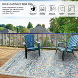 Amer Bohemian BHM-5 Navy Blue area rug - infographic view